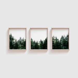 Watercolor Pine Tree Art, Tree Wall Art Set, Pine Tree Wall Print, Evergreen Print, Pine Tree Painting, Winter Wall Decor, Outdoorsy Gift