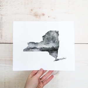 New York State Print, Watercolor State Print, Moving Away Gift, New York Gifts, New York Wall Art, Going Away Gift, New York Home Decor