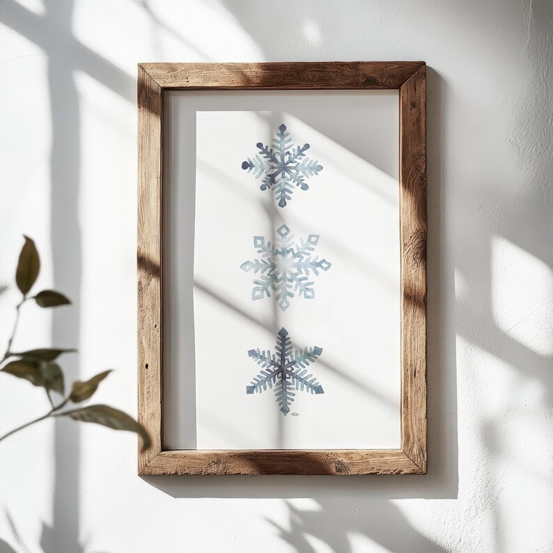 Watercolor Snowflake Art Print: Winter Wall Decor image 9