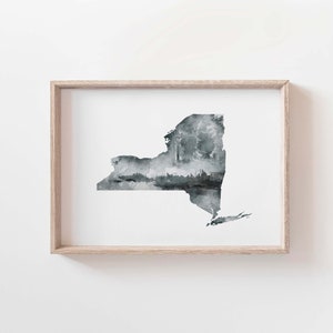 New York State Art, Watercolor State Print, Moving Away Gift, New York Gifts, New York State Print, Going Away Gift, New York Home Decor