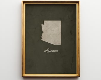 Vintage Arizona State Art Print: Afdrukbaar Arizona-muurdecor
