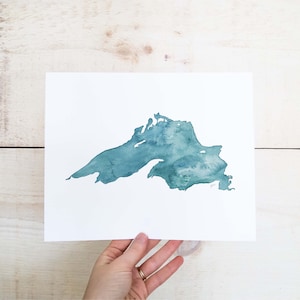 Lake Superior Art Print, Watercolor Lake Art, Printable Wall Art, Nature Lover Gift, Minnesota Gifts, Lake Superior Decor, Outdoorsy Gift