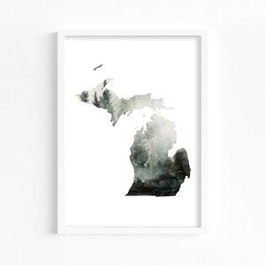 Michigan Wall Art, Watercolor Printable Art, Wall Art for Cabin, Nature Lover Gift, Michigan Gifts, Calming Office Art, Outdoorsy Gift image 3