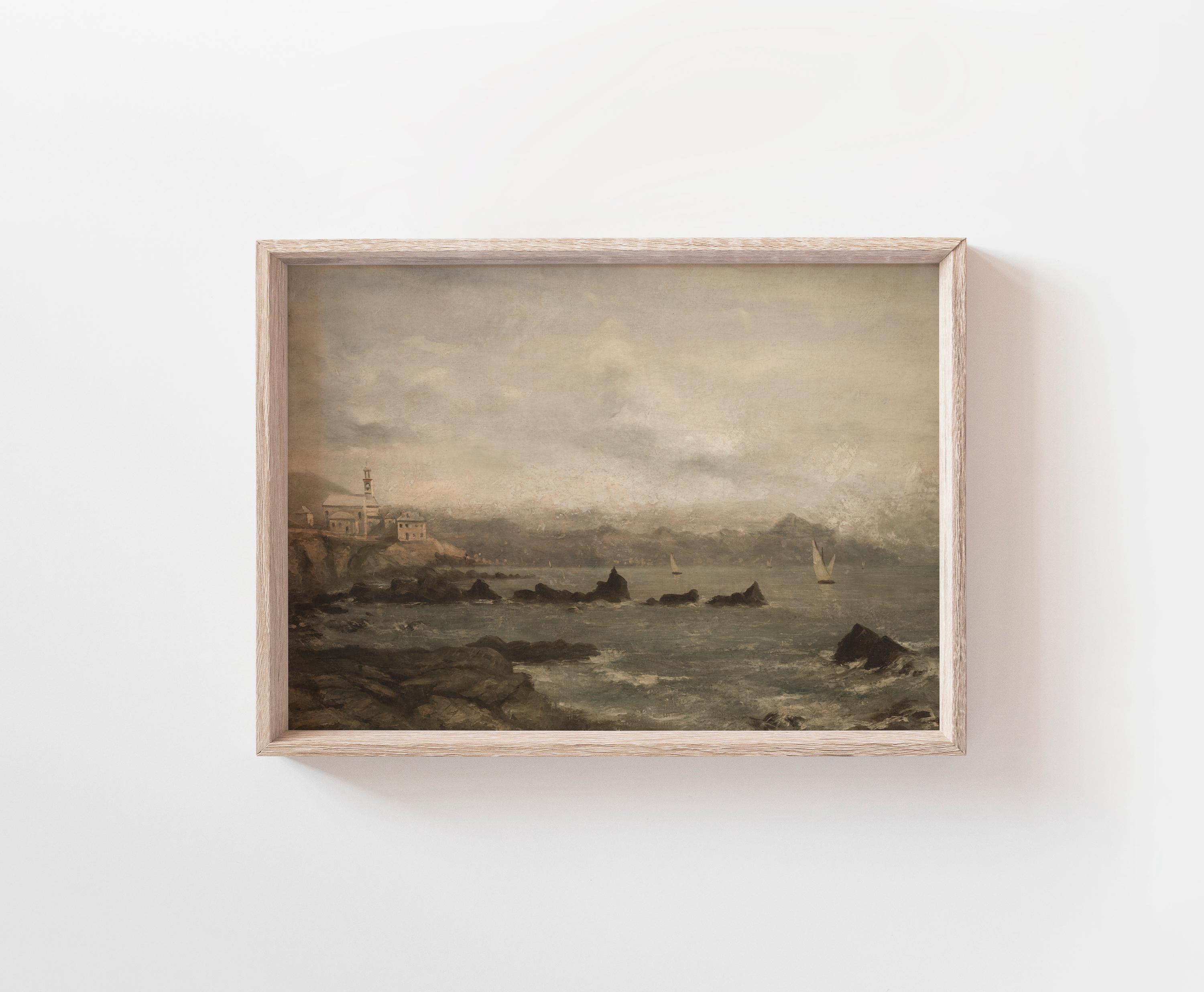 Rustic Ocean Vintage Coastal Art Print: Rustic Ocean Wall Decor - Etsy