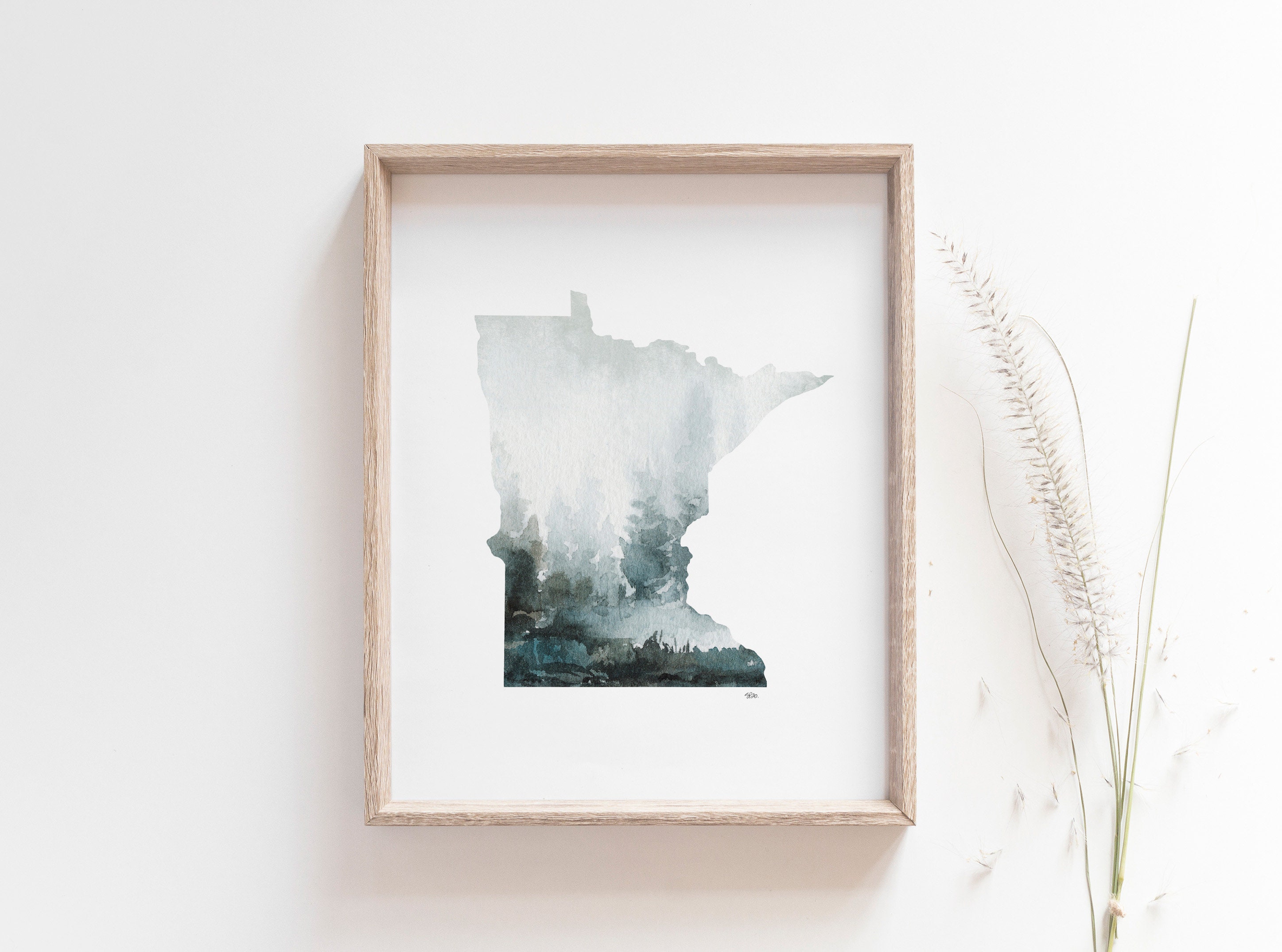 Minnesota Wall Art Watercolor State Print Wall Art for | Etsy