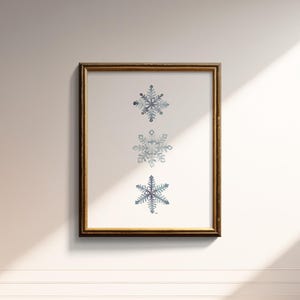 Watercolor Snowflake Art Print: Winter Wall Decor image 7