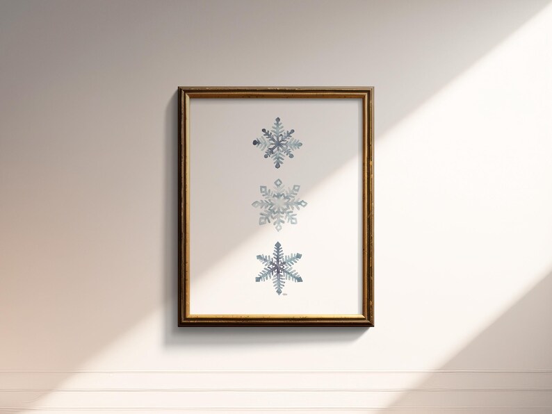 Watercolor Snowflake Art Print: Winter Wall Decor image 7