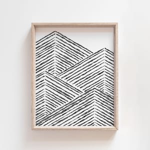 Scandinavian Mountain Wall Art, Modern Mountain Art Print, Minimalist Mountain Print, Geometric Wall Art, Scandinavian Gifts, Giclee Print