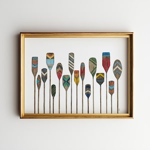 Impresión artística de paletas de acuarela: decoración de cabaña escandinava