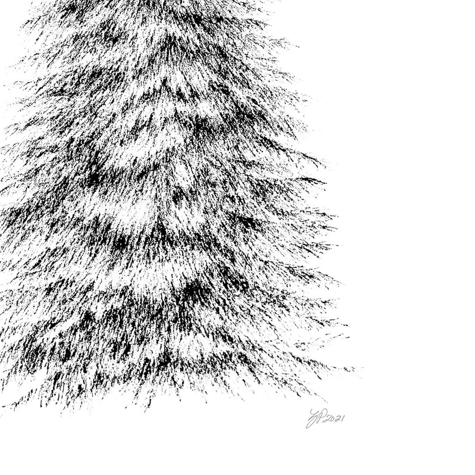 Pine Tree Art Black and White Tree Art Pine Tree Wall Print Etsy