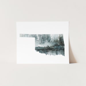 Oklahoma Wall Art, Watercolor State Print, Oklahoma State Art, Oklahoma Gift, Oklahoma Art Print, Printable State Art, Oklahoma Picture