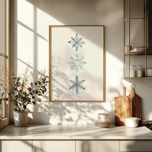 Watercolor Snowflake Art Print: Winter Wall Decor image 2