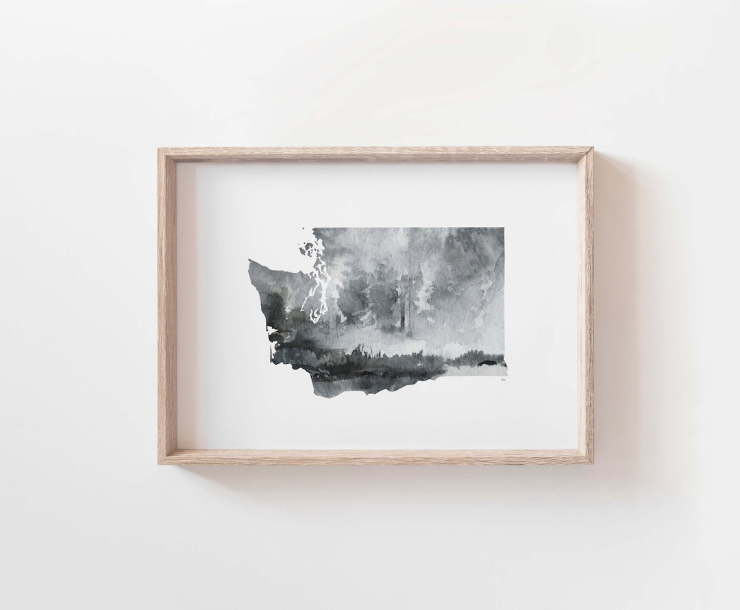 Watercolor Washington State Art Print: Giclée Fine Art Paper - Etsy