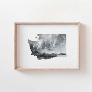 Washington Wall Art, Watercolor State Print, Washington State Decor, Moving Away Gift, Washington Gifts, State Painting, Outdoorsy Gift