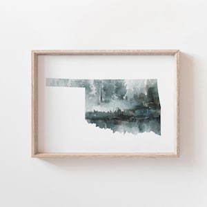 Oklahoma Wall Art, Watercolor State Print, Oklahoma State Art, Oklahoma Gift, Oklahoma Art Print, Oklahoma Interior Design, Oklahoma Picture
