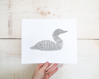 Scandinavian Loon Art Print: Cabin Lake Decor (Digital Download)