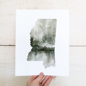 Watercolor Mississippi State Art Print: Calming Nature Landscape (Digital Download)