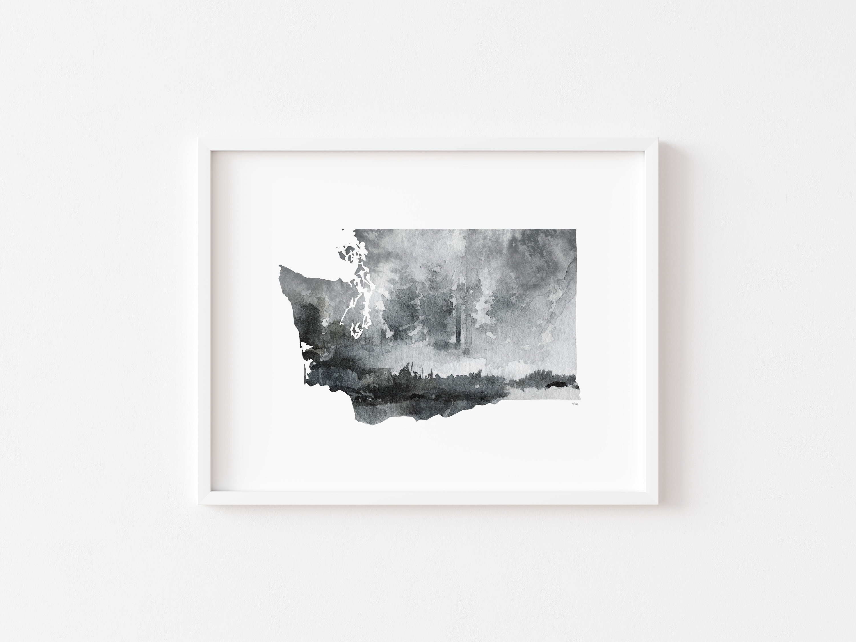 Watercolor Washington State Art Print: Giclée Fine Art Paper - Etsy