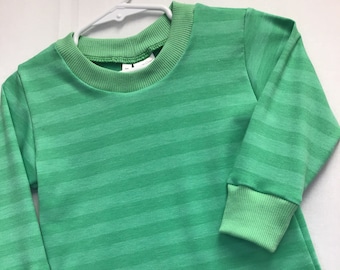 Two tone striped T-shirt, Green, Baby and Toddler