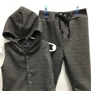 2 Piece. Unisex Hooded Vest and Pants Set, Baby or Toddler