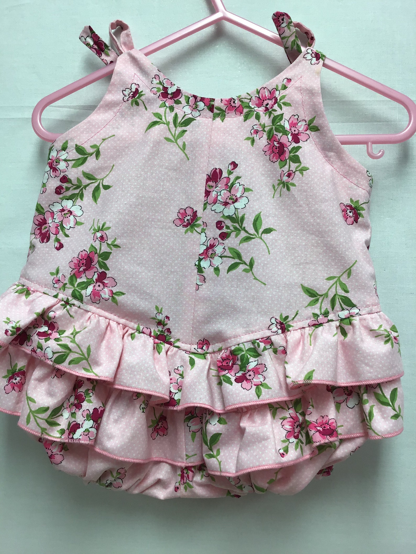 Ruffle Butt Romper Pink Floral Baby Girl or Toddler - Etsy UK