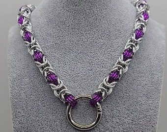 Handcrafted Byzantine Pattern Necklace/Choker in Customizable Colors and Sizes - Lightweight Aluminum Jewelry