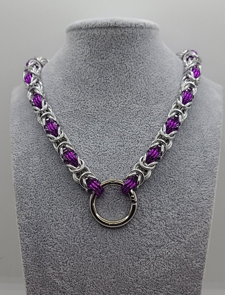 Black Purple Chainmail Collar - Etsy