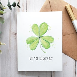 Carte de la Saint Patrick heureuse, carte imprimable, carte numérique, carte de voeux, Saint Patrick, carte de trèfle, carte irlandaise, fierté irlandaise