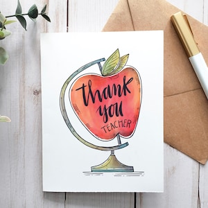 Danke, Lehrer Apple Karte, druckbare Karte, digitale Karte, Lehrer Wertschätzung, Karte für Lehrer, Geschenk für Lehrer, Grußkarte