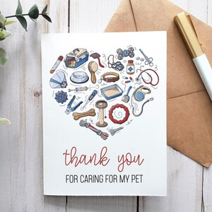 Thank You For Caring For My Pet, Printable Card, Digital Card, Greeting Card, Dog Sitter Card, Veterinarian Appreciation, Thank You Pet Card