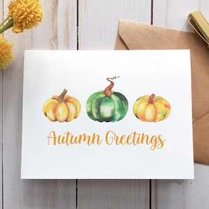 Carte de voeux d'automne, Carte à imprimer, Carte numérique, Carte de voeux, Carte d'automne, Carte d'automne, Carte de citrouille, Carte de Thanksgiving, Carte de vœux