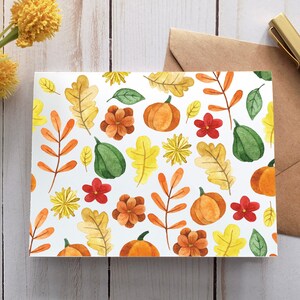 Tarjeta de notas de otoño, tarjeta imprimible, tarjeta digital, tarjeta de felicitación, tarjeta de notas de otoño, tarjeta de Acción de Gracias, tarjeta de agradecimiento, tarjeta de temporada, vacaciones