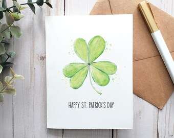 Happy Saint Patrick's Day Card, Printable Card, Digital Card, Greeting Card, Saint Patrick's Day, Clover Card, Irish Card, Irish Pride