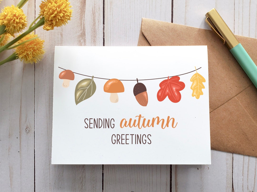 Sending Autumn Greetings, Printable Card, Digital Card, Greeting Card ...