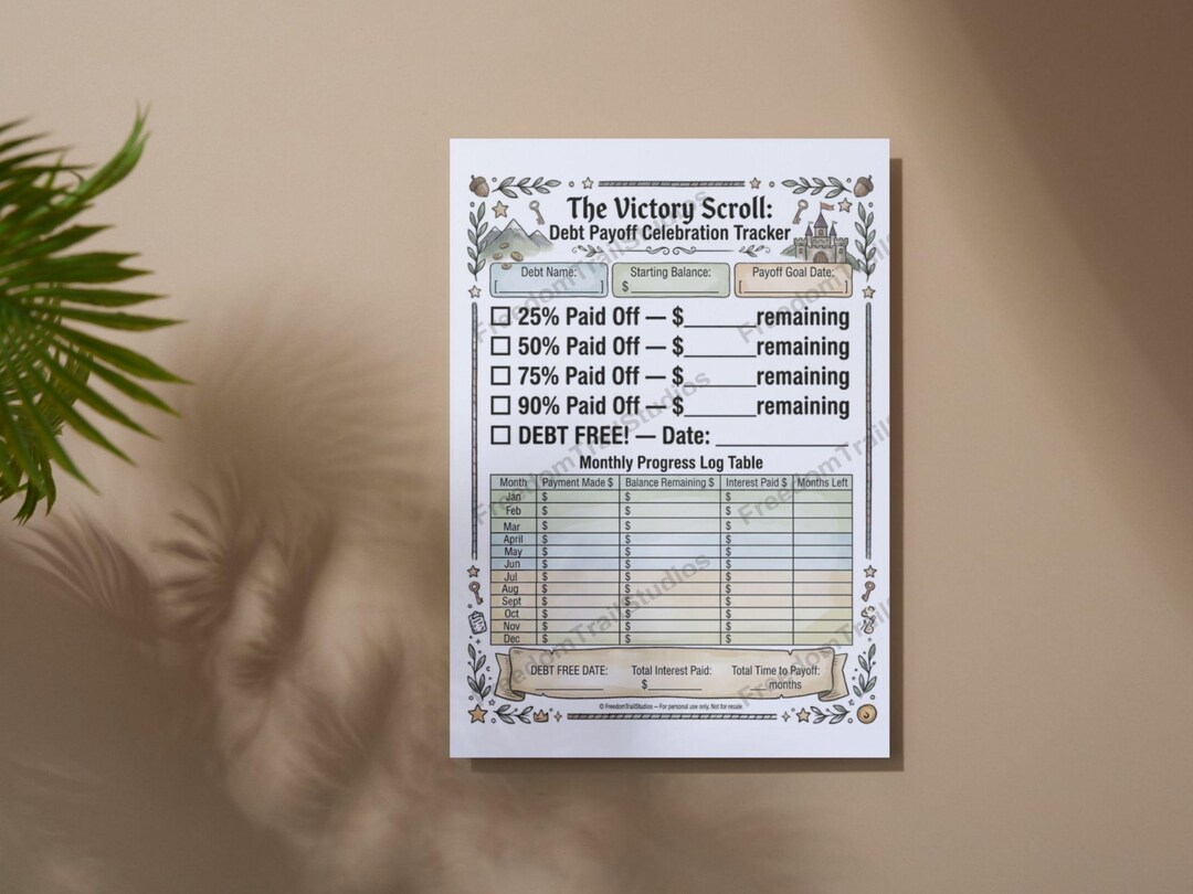 Debt Free Countdown Tracker | Debt Payoff Celebration Worksheet PDF ...