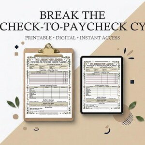 Gehaltscheck Planer Printable | Break Paycheck Cycle Worksheet (PDF-Download)