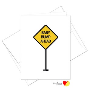 Baby Bump Ahead - Zwangerschapskaart - Blanco binnenkant of aangepast bericht