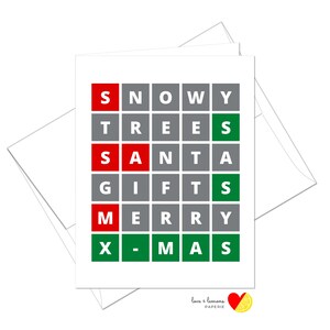 Word Game Christmas Holiday Edition - Inside Message Customizable