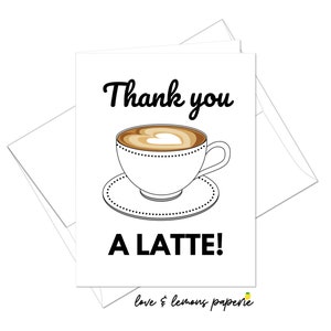Gracias A Latte - Coffee/Latte Art Tarjetas de agradecimiento - Mensaje interior personalizable