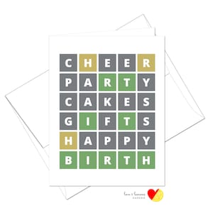 Word Game Birthday Edition - Inside Message Customizable