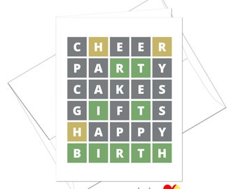Word Game Birthday Edition - Message intérieur personnalisable