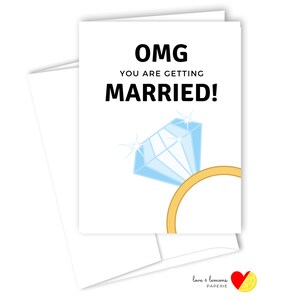 Tarjetas de compromiso - Dios mío, te vas a casar - Mensaje interior personalizable