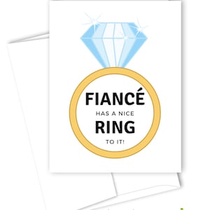 Verlovingskaarten - Verloofde heeft een leuke ring - Inside Message aanpasbaar