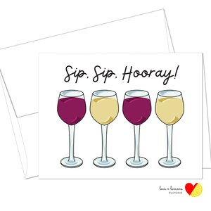 Sip, slok, hoera! - Wijn gefeliciteerd, schoolacceptatie, afstudeerkaart - Binnenbericht aanpasbaar