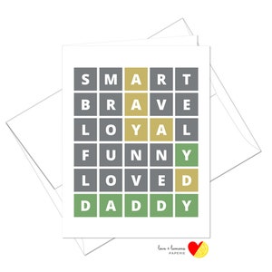 Word Game - Dad Edition - Father's Day - Inside Message Customizable