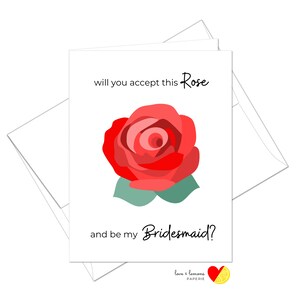 Werden Sie diese Rose akzeptieren und meine Brautjungfer sein - Bridesmaid Proposal Card - Inside Message Anpassbare