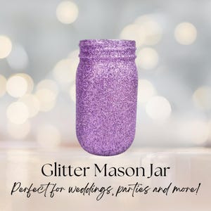 Lavender Glitter Mason Jar, Rustic Wedding Decor, Spring Wedding Decor, Wedding Centerpiece, Summer Wedding Decor, Bridal Shower Decor