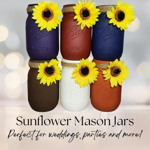 Sunflower Wedding Decor, Sunflower Mason Jars, Wedding Centerpieces, Sunflower Centerpieces, Fall Wedding Decor, Bridal Shower Decorations