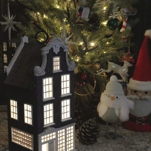 Wooden Christmas Houses White Christmas Tree Decoration House Rustic  Christmas-holiday Decor Christmas Candle Holders 