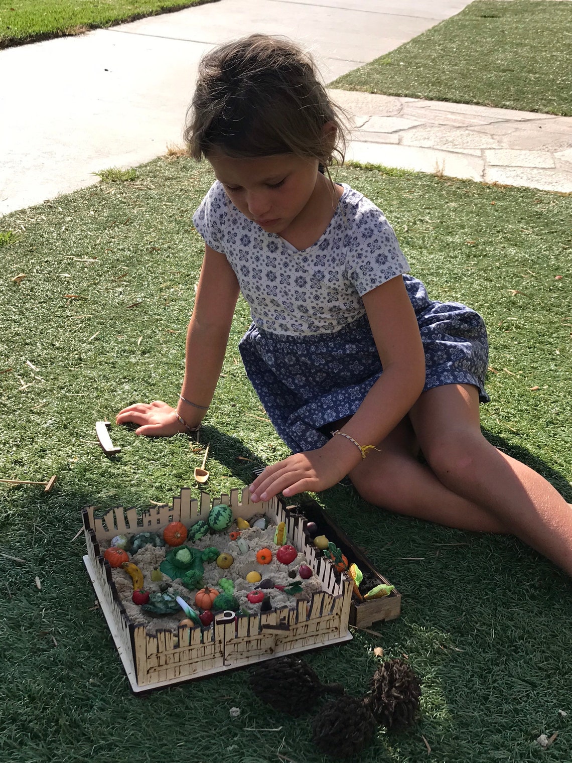 Montessori play wooden garden set miniature polymer Etsy